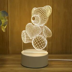 3D Creative Bear Lamp Acrylic USB LED