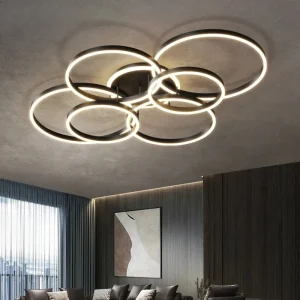 Modern LED Chandelier Lighting Indoor Lighting For Living Study Bedroom Lamps Round Rings Foyer Lustre Chandeliers Luminaire